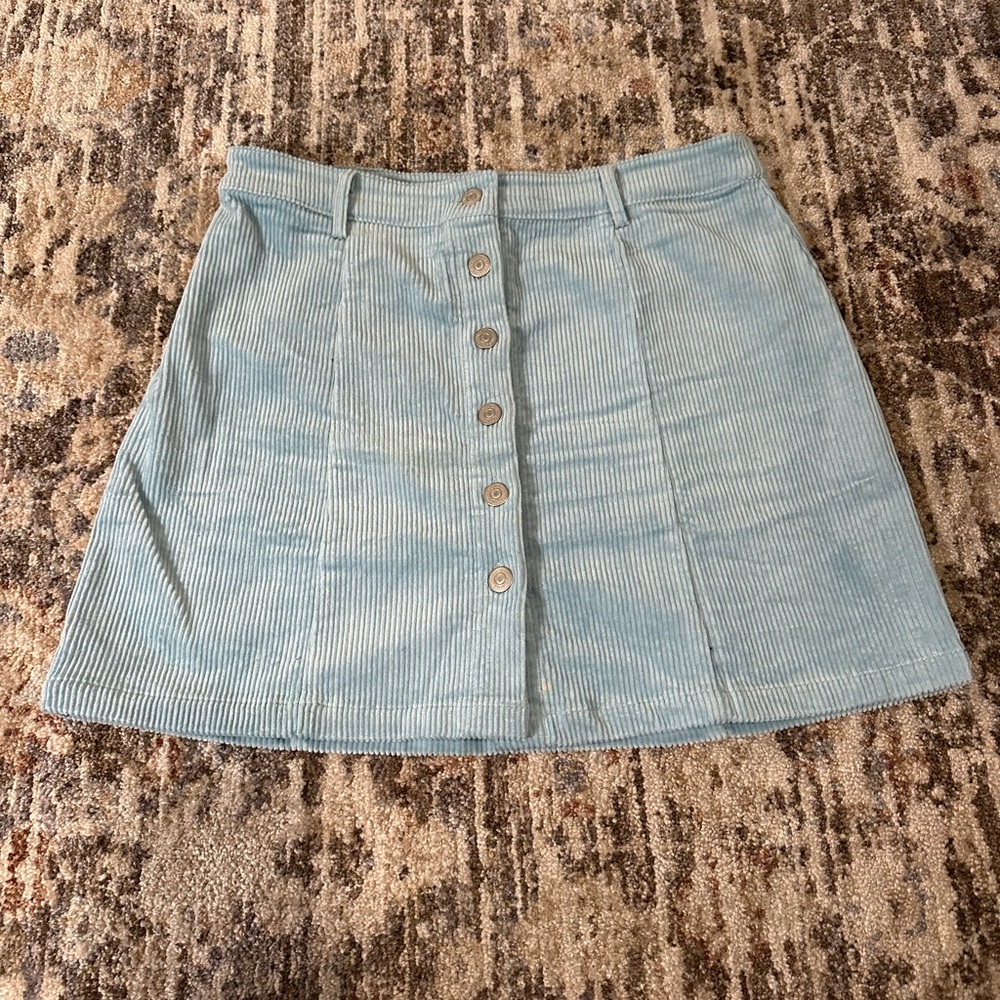 Forever 21 Light Blue Corduroy Mini Skirt